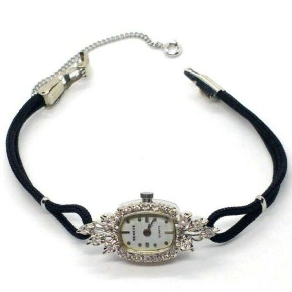 Vintage 14K White Gold Diamond Geneve Quartz Women's Watch - Picture 4 of 6